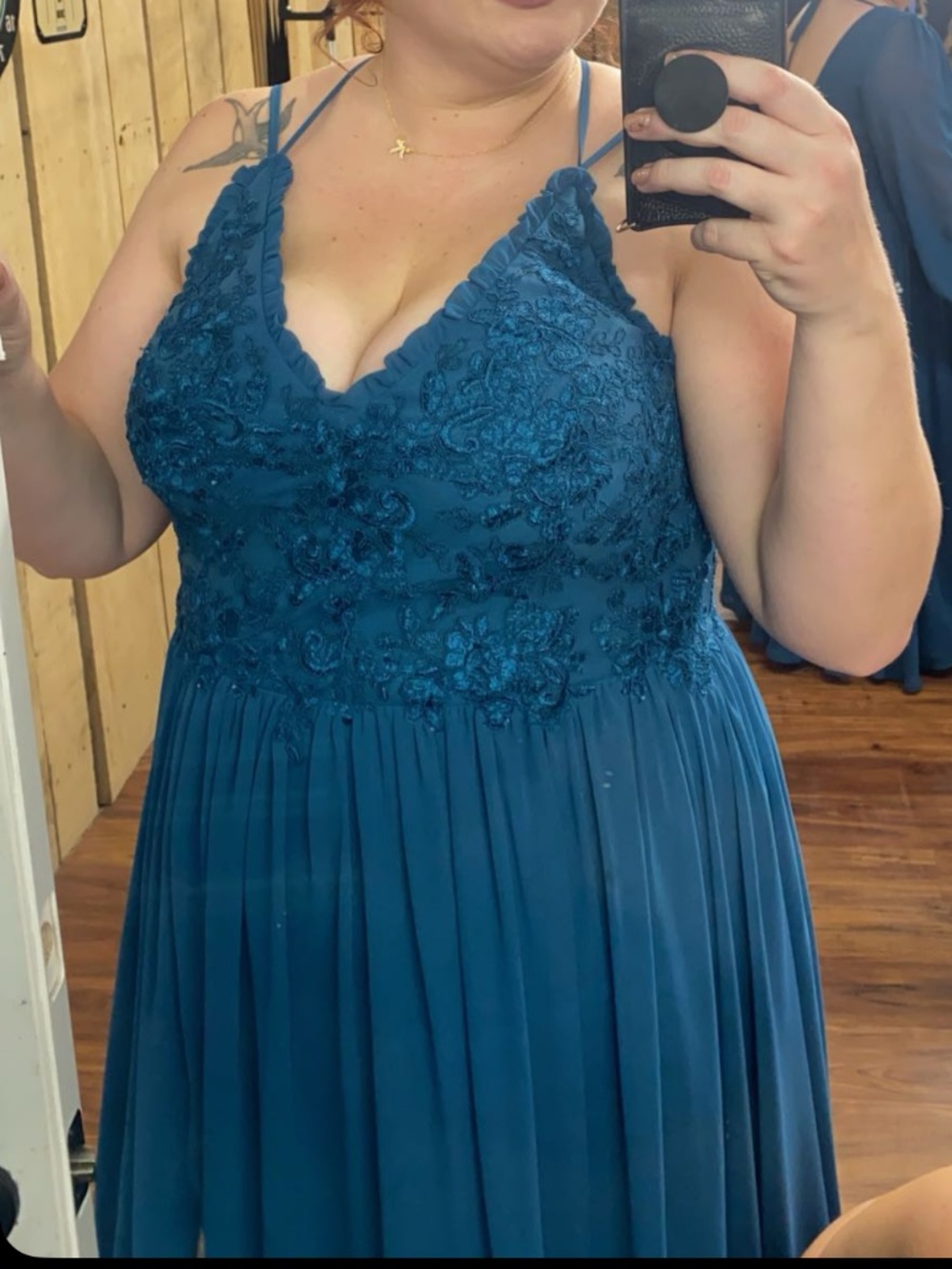 Azazie Shanna lace top dress
